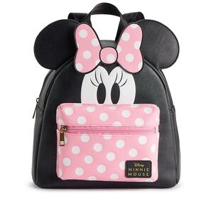 Disney Minnie Mouse Polka Dot Backpack - Black and Pink